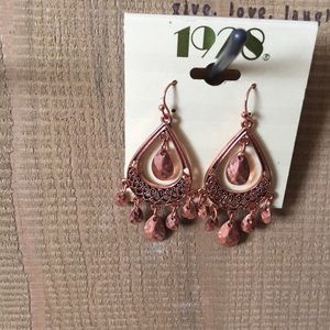 2/$12 1928 Rose Gold Chandelier Earrings
